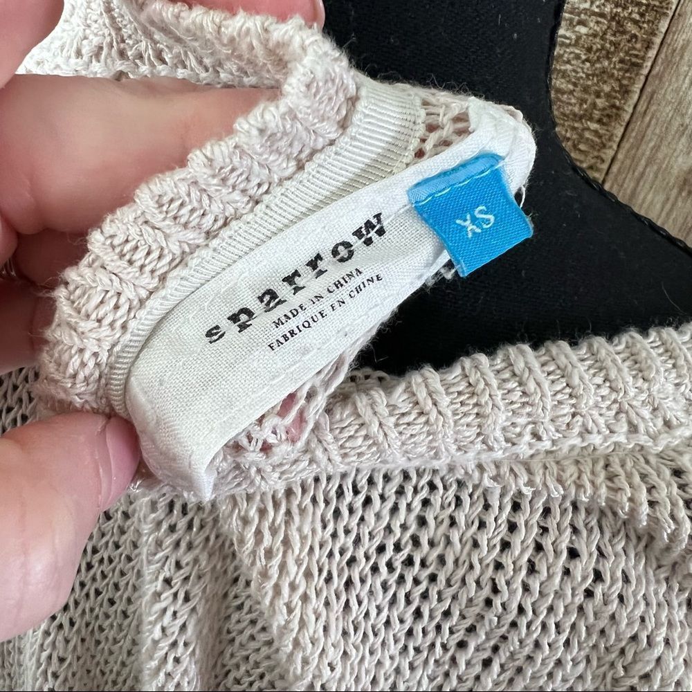 Anthropologie Linen Blend Sparrow Sweater Oatmeal XS Large knit - Picture 12 of 14